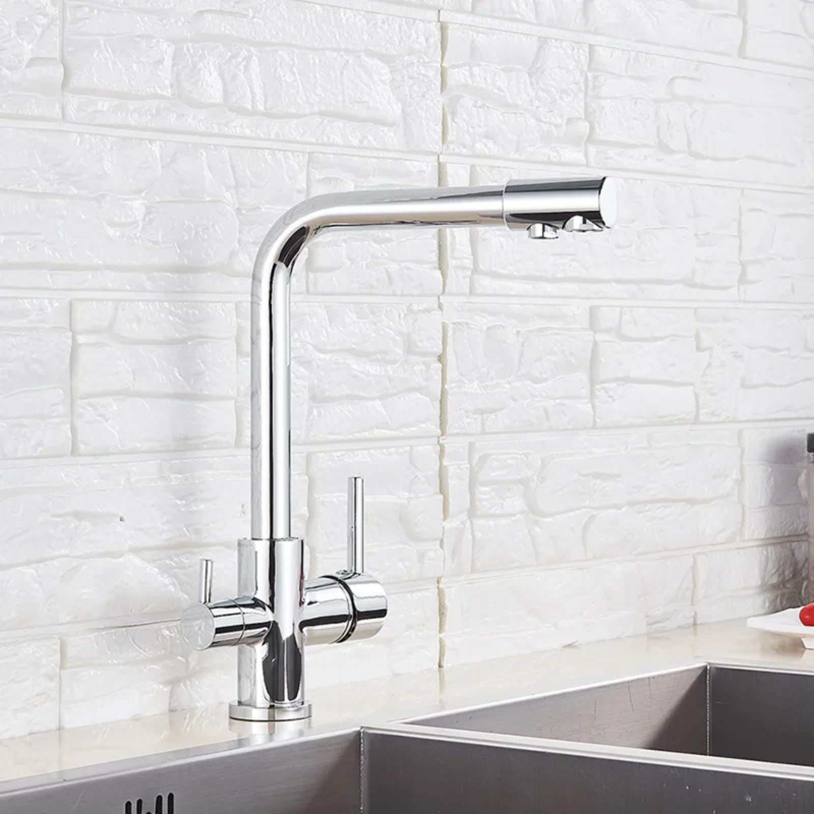 HTTGDGDH Water Filter Chrome Kitchen Drinking Tap le Purification Feature Taps For Sink Mixer Cranes,