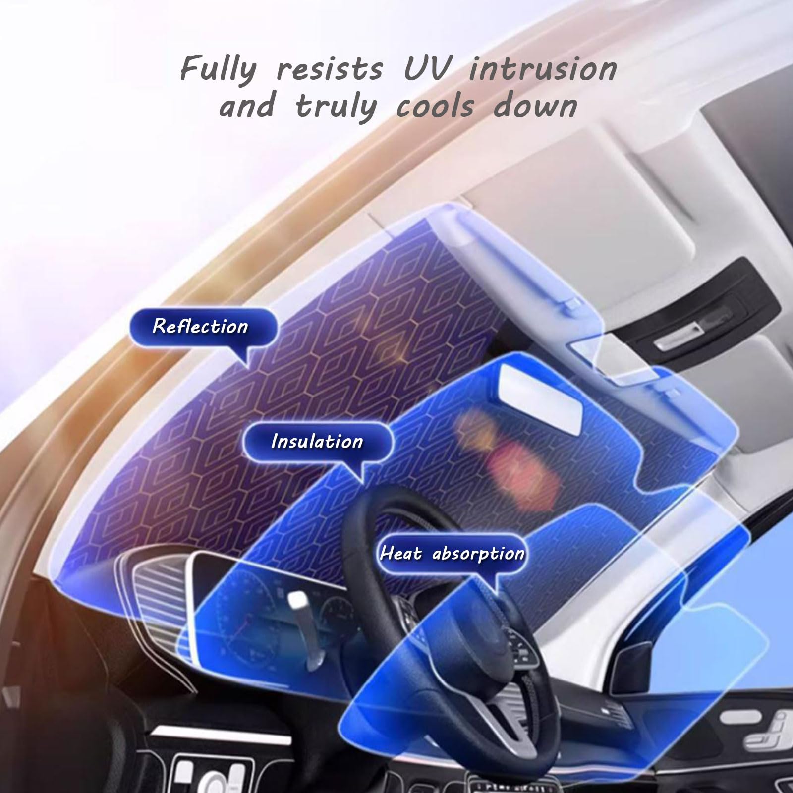 Jaguar XF Windshield Sun Shade (2016-2024) - Foldable Heat Shield & UV Blocker To Keep Your Car Cool