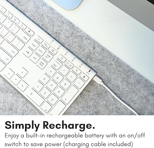 Miniatura 4 de Macally Teclado Bluetooth inalámbrico para Mac, compatible con Apple Keyboard o MacBook ProAir, iMac, multidispositivo, hasta 3 dispositivos con 110