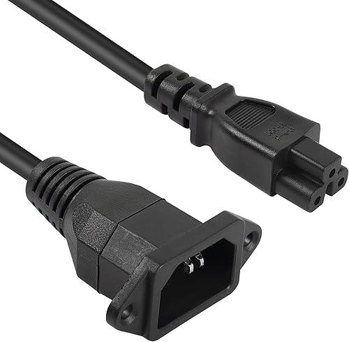 Miniatura 7 de Cable de alimentación C14 a C5 YACSEJAO 10A250V IEC 320 C14 macho a tipo D C5 Mickey Mouse hembra Cable adaptador universal IEC 320 C14 a C5 3 pines