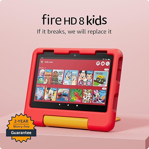 Amazon Fire HD 8 Kids tablet (newest model), ages 3-7. With bright...