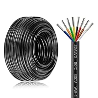 Vista 11 de Cable eléctrico de calibre 18, 8 conductores, cable de cobre estañado trenzado de 100 pies, cable de alambre 18AWG 8 con chaqueta de PVC negro