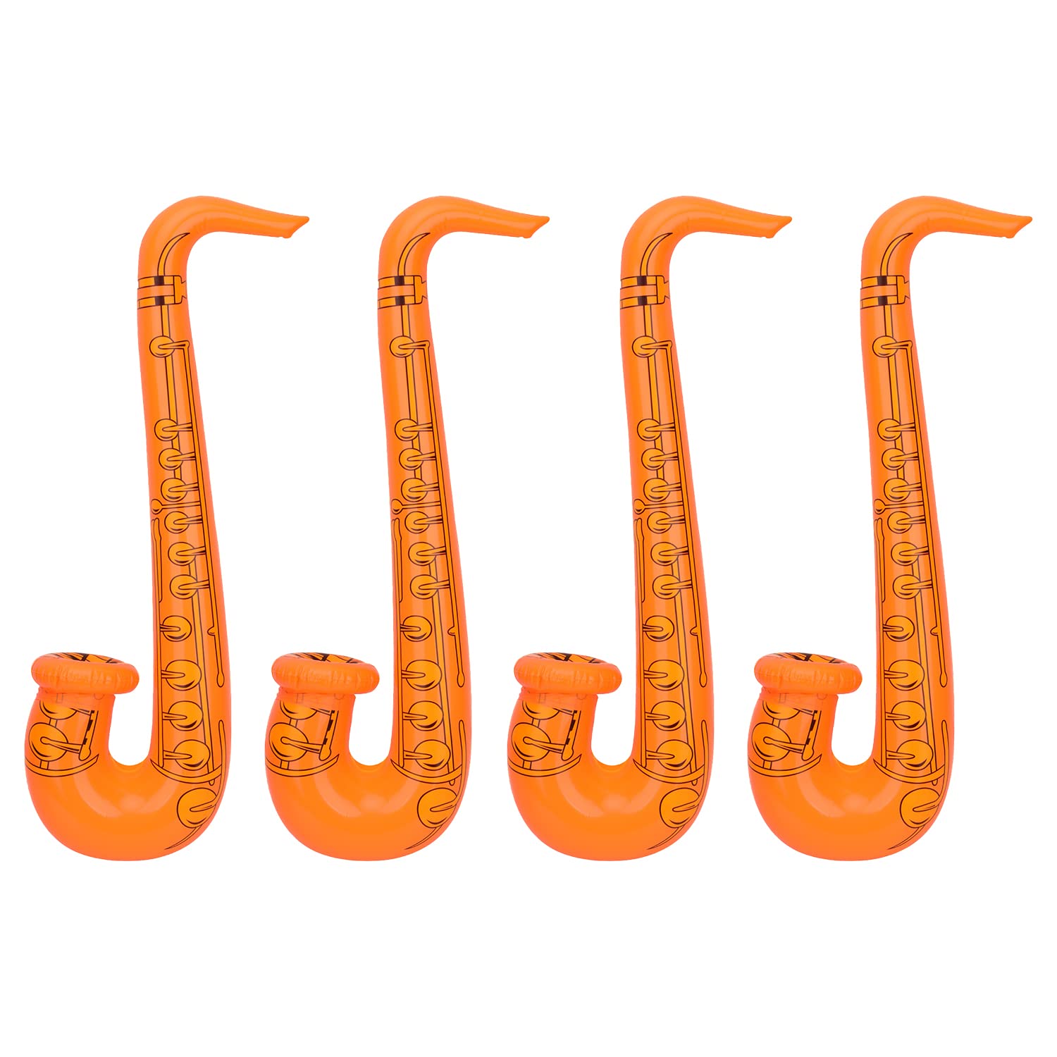 WedDecor Inflatable Guitar Saxophone Toys Favours Balloon, Musical Instruments Accessories For Kids and Adults Party Decoration, Hen Night Party, 4pcs, Orange