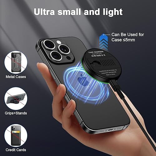 Miniatura 6 de Cargador inalámbrico Samsung Android almohadilla de carga rápida para Samsung Galaxy S25 UltraS25 EdgeS25S25+ S24 S23 S22 S21 S20,15W Magsafe