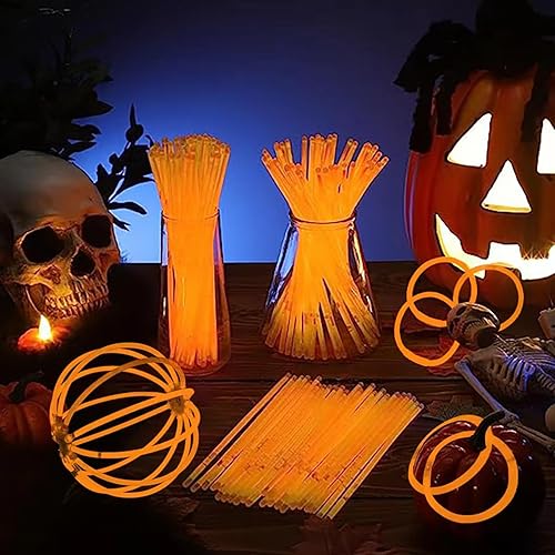 Miniatura 10 de 300 pulseras blancas de palo brillante a granel de 8 pulgadas con conectores que brillan en la oscuridad, suministros de fiesta de neón iluminados