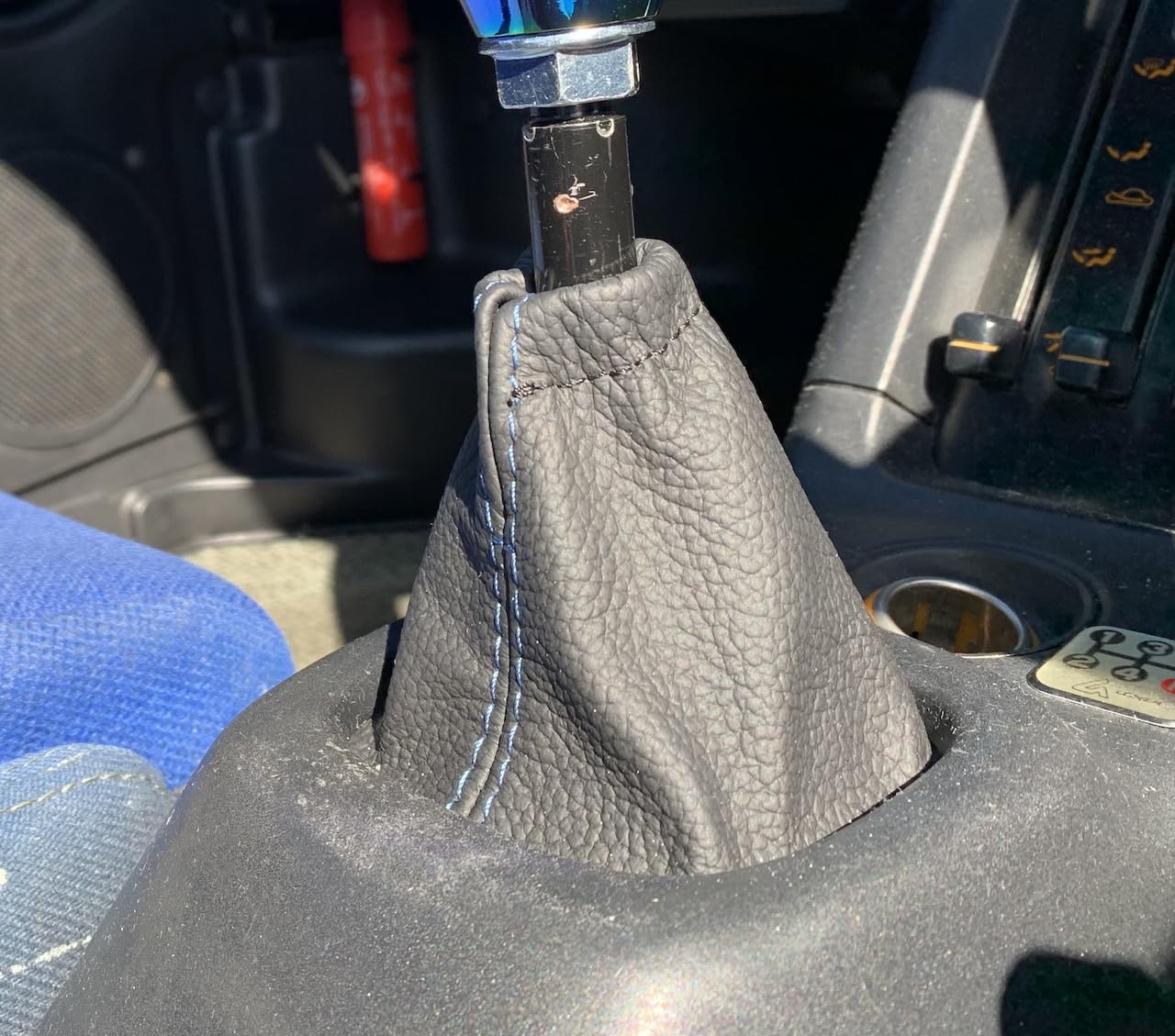RedlineGoods Shift Boot Compatible with Autozam AZ-1 1992-94. Tailor Made - not Universal. Genuine top-Grade Italian Tan Leather with Black Thread