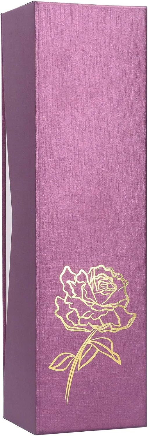 LUCKDANO 24K Gold Plated Eternal Rose, Brightly Colored Flower Decoration for Valentines Day, Christmas, Mothers Day, Birthday for, White Rose, Green Leaf Base, LUCKDANOpwnhx2i1b5