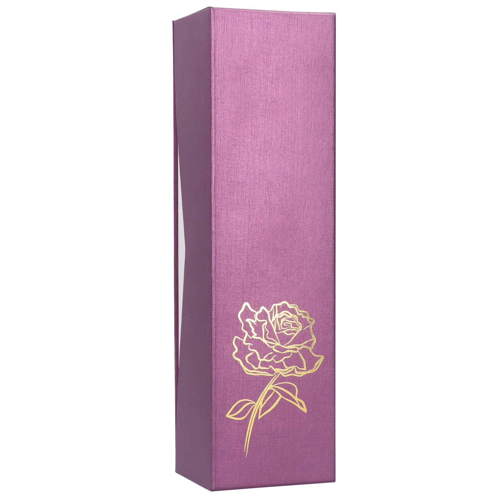 Fiore Placcato in Oro Bianco Rosa Rosa Foglia Verde Base Decorazione San