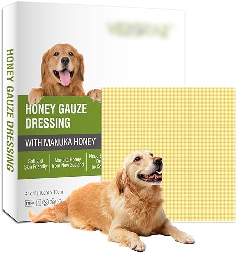 Aderezo de gasa de miel, cuidado de heridas de miel de manuka de 4 x 4 pulgadas, vendajes de miel de grado médico para el cuidado de heridas, parche
