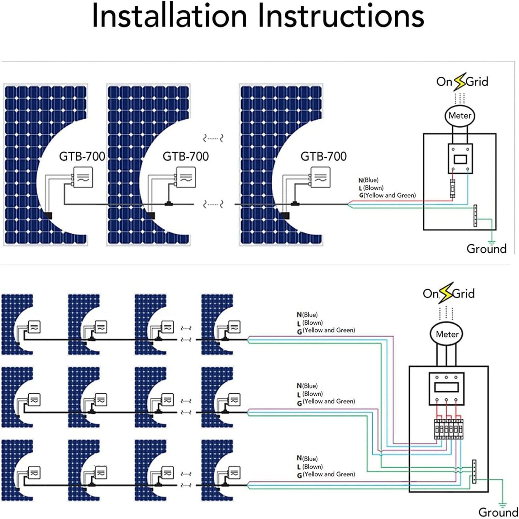 Micro Solar Inverter Grid Tied, WVC-400W, 600W, 700W, 800W MPPT Wodoodporny solarny inwerter sieciowy, sterowanie WIFI 120V 230V Autoidentyfikacja Mikroinwerter mocy,700W