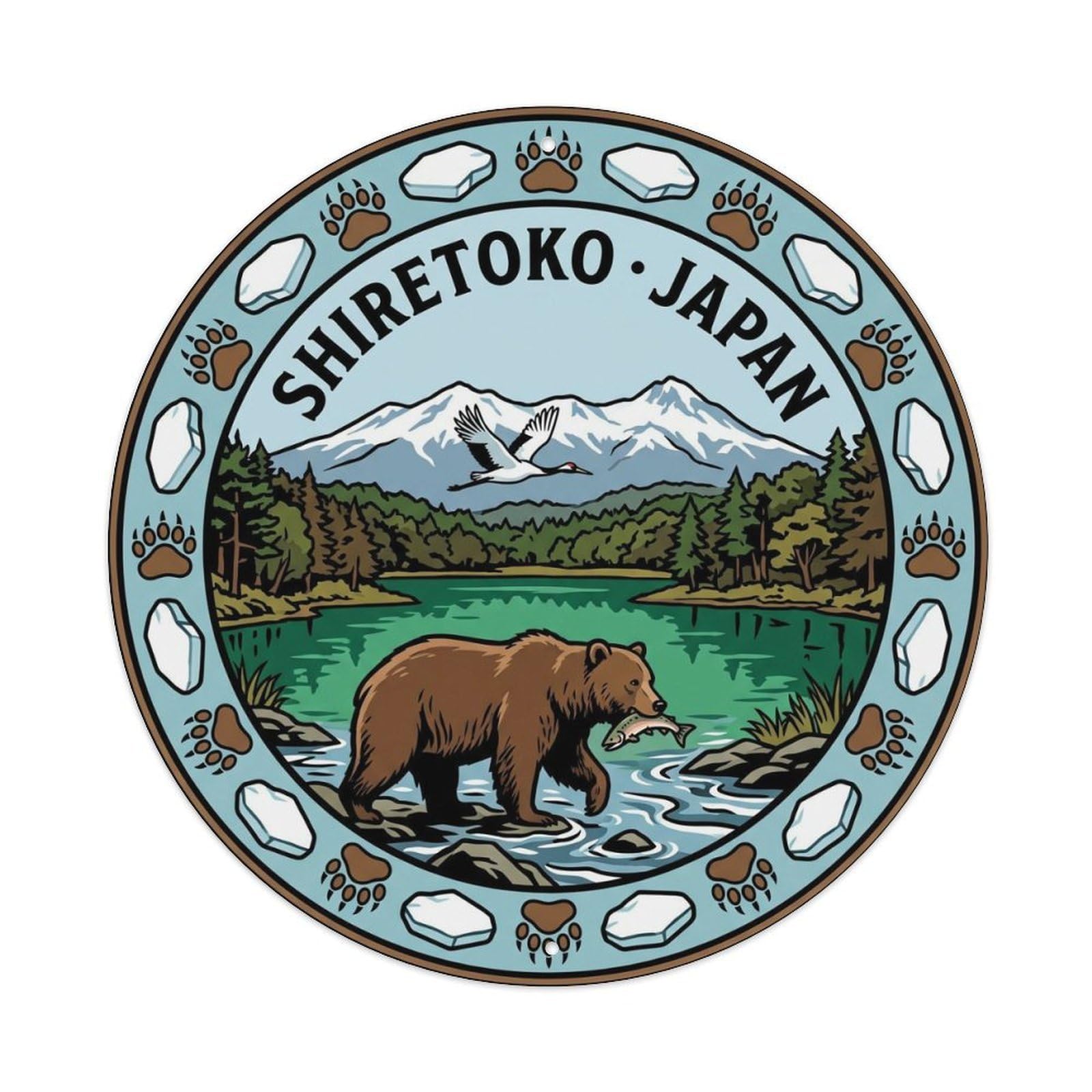 Shiretoko Hokkaido Peninsula Onsen Travel Forest Nature Metal Tin Sign