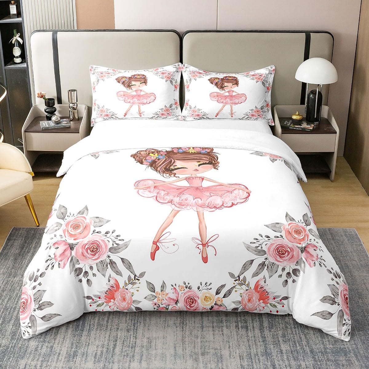 Housse de couette ballerine 220x240 cadeau idéal pour anniversaire de fille