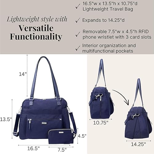 Miniatura 5 de Baggallini Overnight - Bolsa de viaje expandible para laptop - Bolsa de viaje ligera para mujer