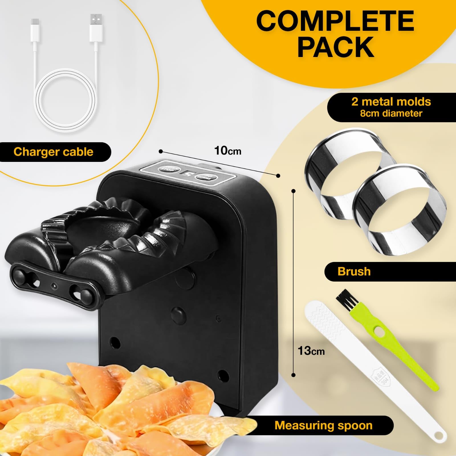 餃子燒器 Amazon.com: CERCI - 電動餃子機。 終極廚房套裝,附USB-C 充電線、壓模