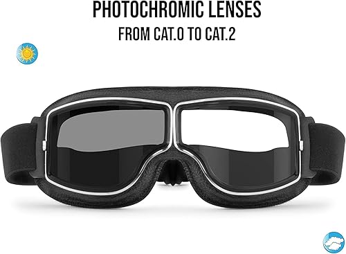 Miniatura 8 de Bertoni Gafas de conducción para motocicleta con lentes ópticas RX AF188B SOS Italia (lente transparente + portador de lente óptica) Lente negra