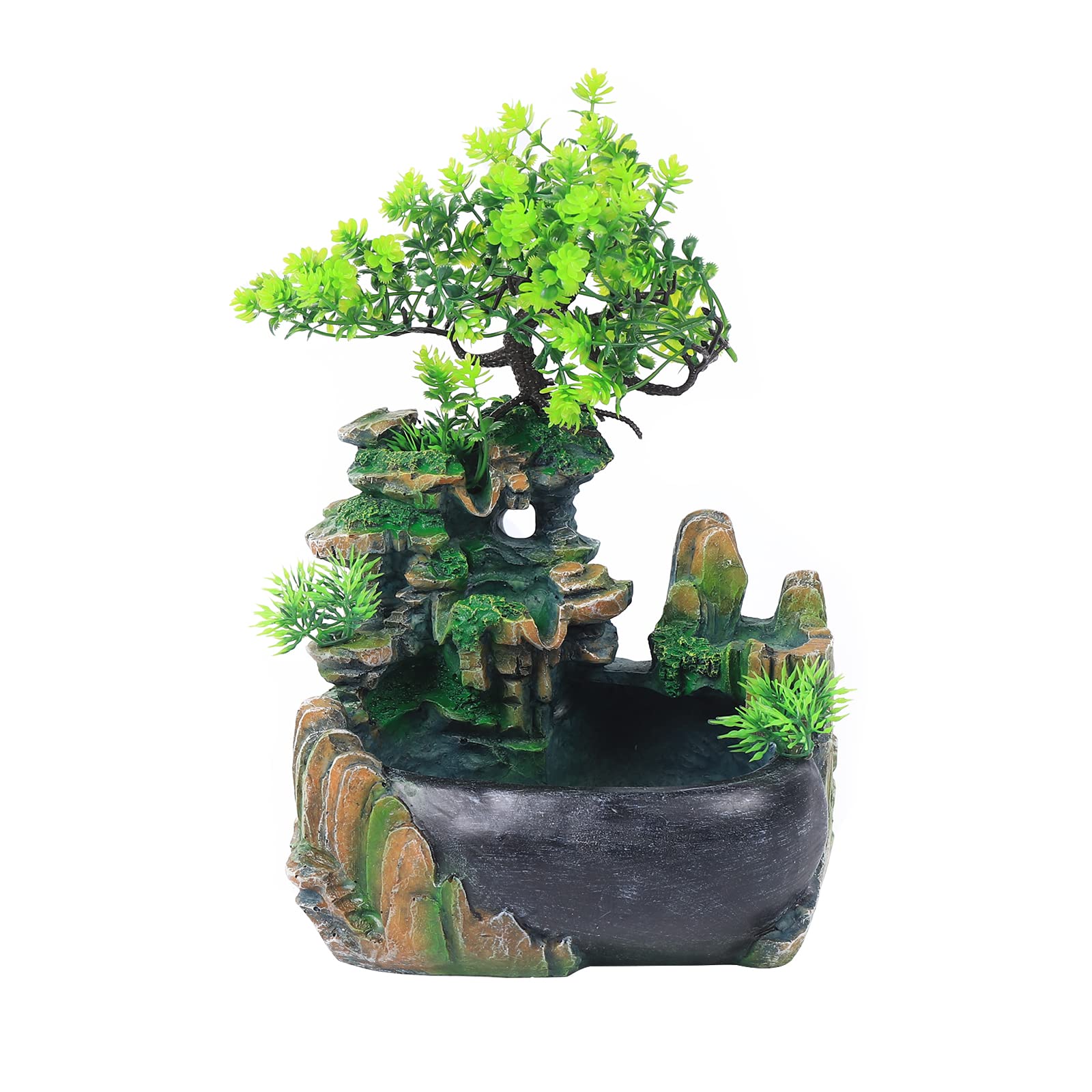 Fontaine de table LED avec éclairage - Fontaine d'intérieur - Cascade - Changement de couleur - Pour salon, chambre à coucher, bureau, café (brume)