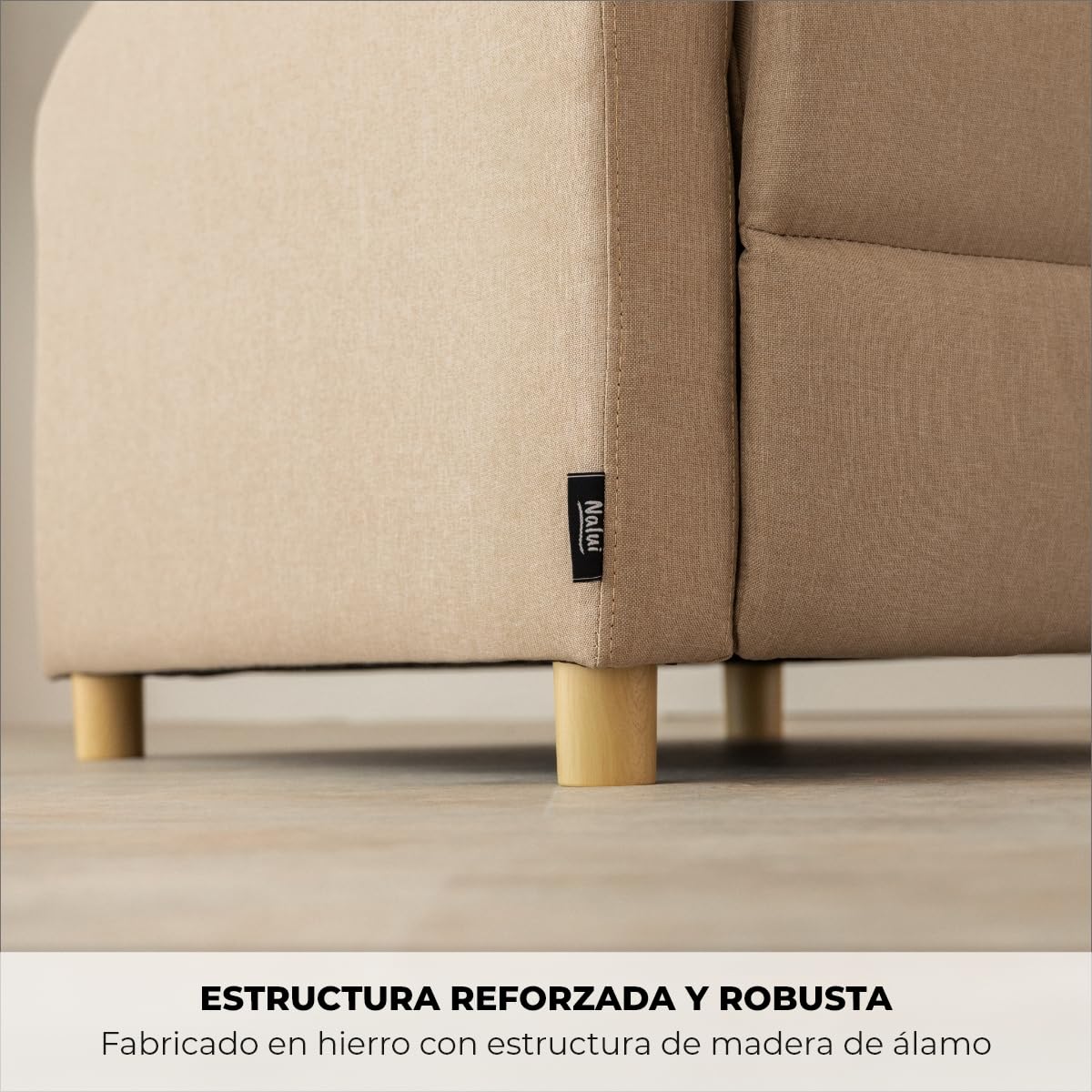 ZZ DON DESCANSO - Sillon Relax Reclinable Tela Verona (63x74x105cm). Sillón Reclinable Compacto con Reposapiés, Apertura Push, 2 Posiciones y Posición Cero, Butaca Reclinable hasta 160º (Arena)