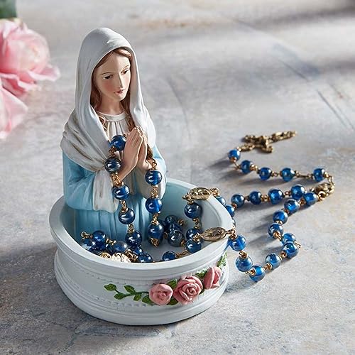 Miniatura 4 de The Madonna - Soporte para rosario, 5 pulgadas de alto con cuenco de 3.5 pulgadas de diámetro, devocional