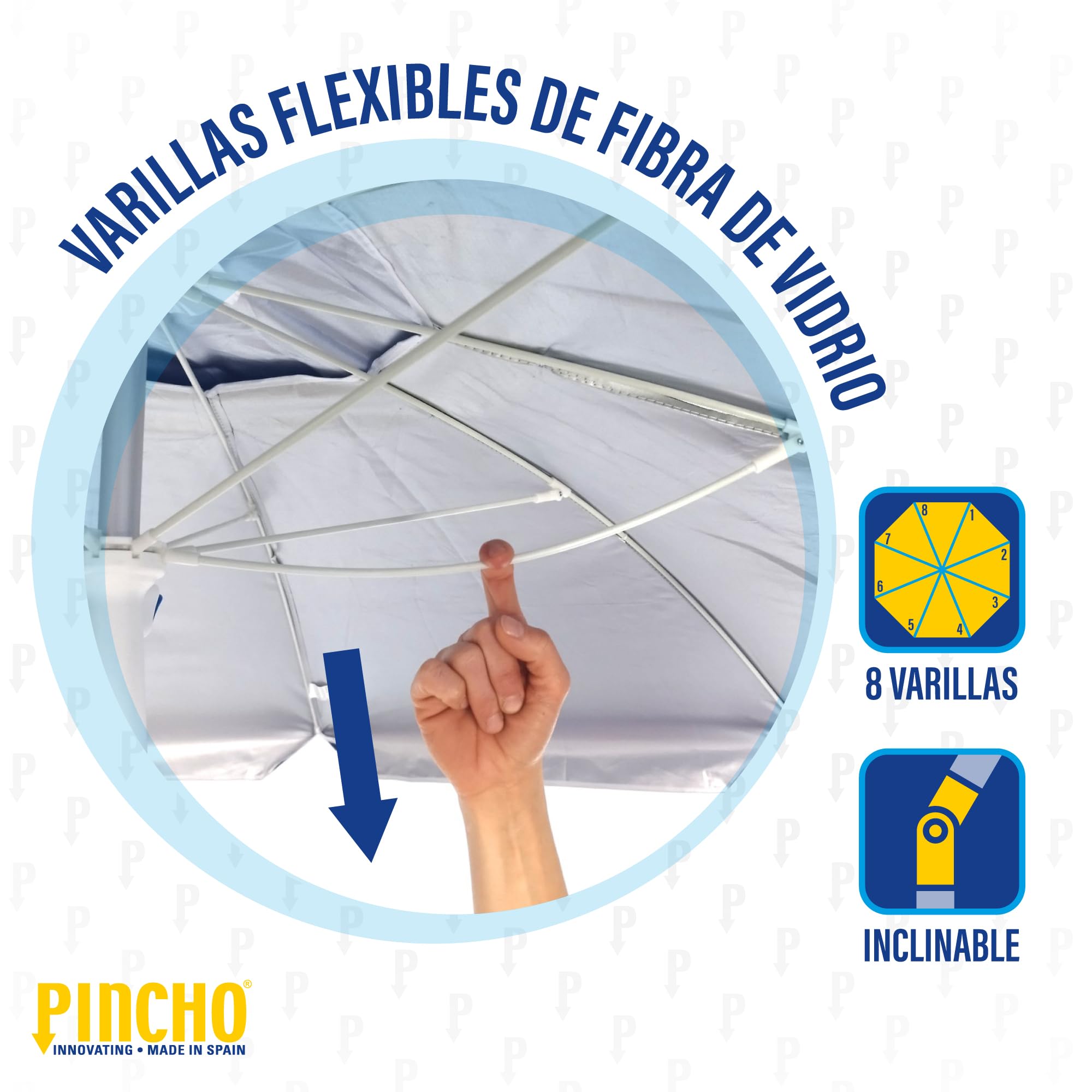 Parasol przeciwsłoneczny 240 cm tkanina poliestrowa z ochroną przeciwsłoneczną UPF50+ (blokuje 99% promieni UV),Aluminiowy parasol plażowy/ogrodowy o średnicy 2,4 m. Spirala ze wzmocnioną aluminiową