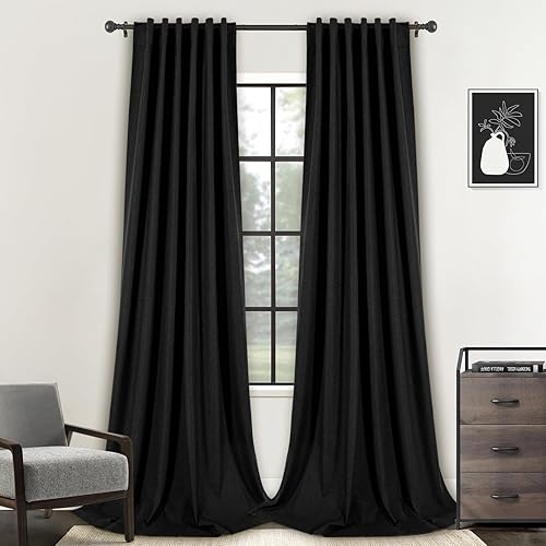 Miniatura 16 de Cortinas grises 100% opacas, 2 capas gruesas completamente opacas, cortinas aisladas térmicas con bolsillo para varilla para cocina/dormitorio (1