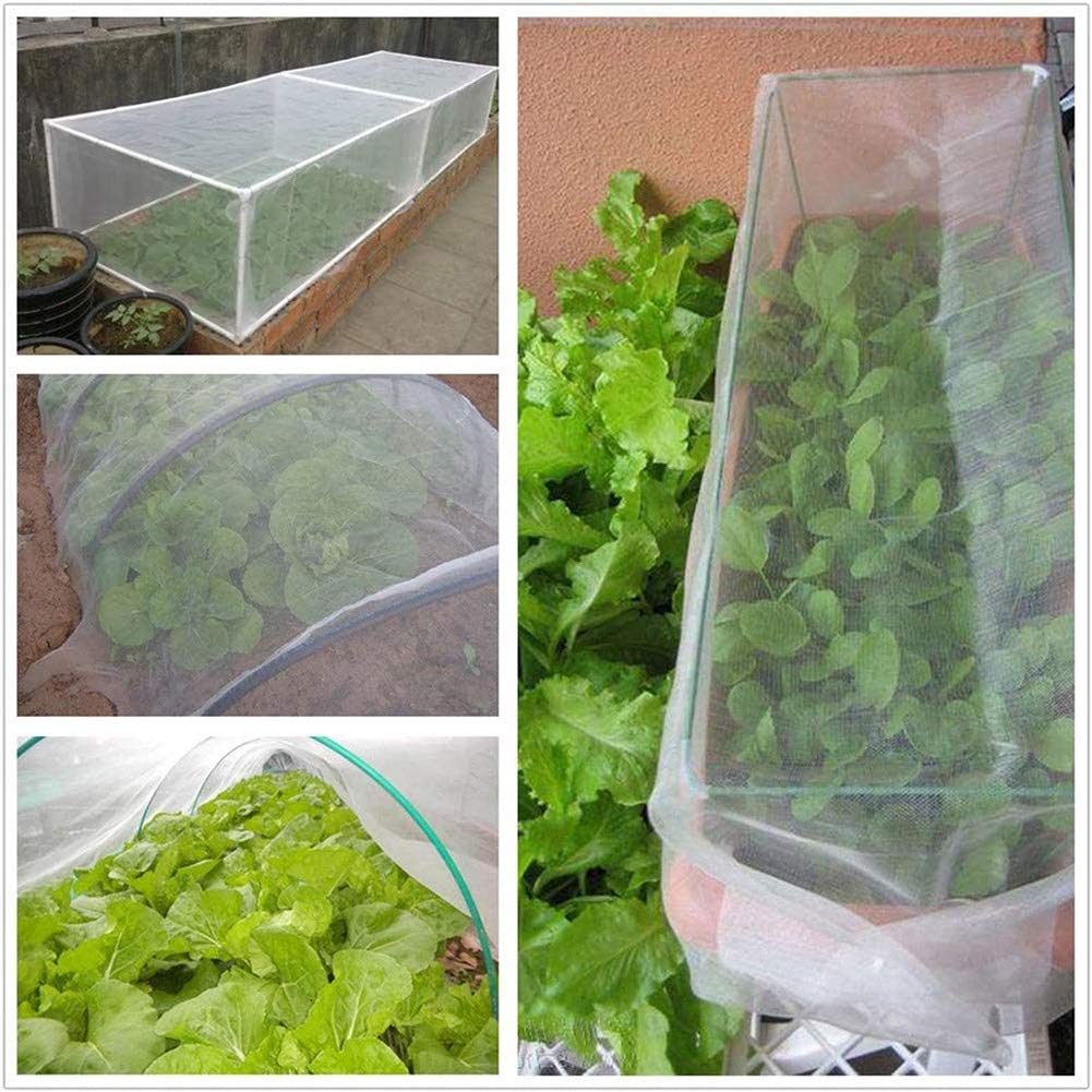 Red de malla fina para control de plagas, protección de pájaros y ct para jardín y huerto, cubierta de plantas transparente UV, 1,5 m x 30 m, ligera, resistente a la intemperie