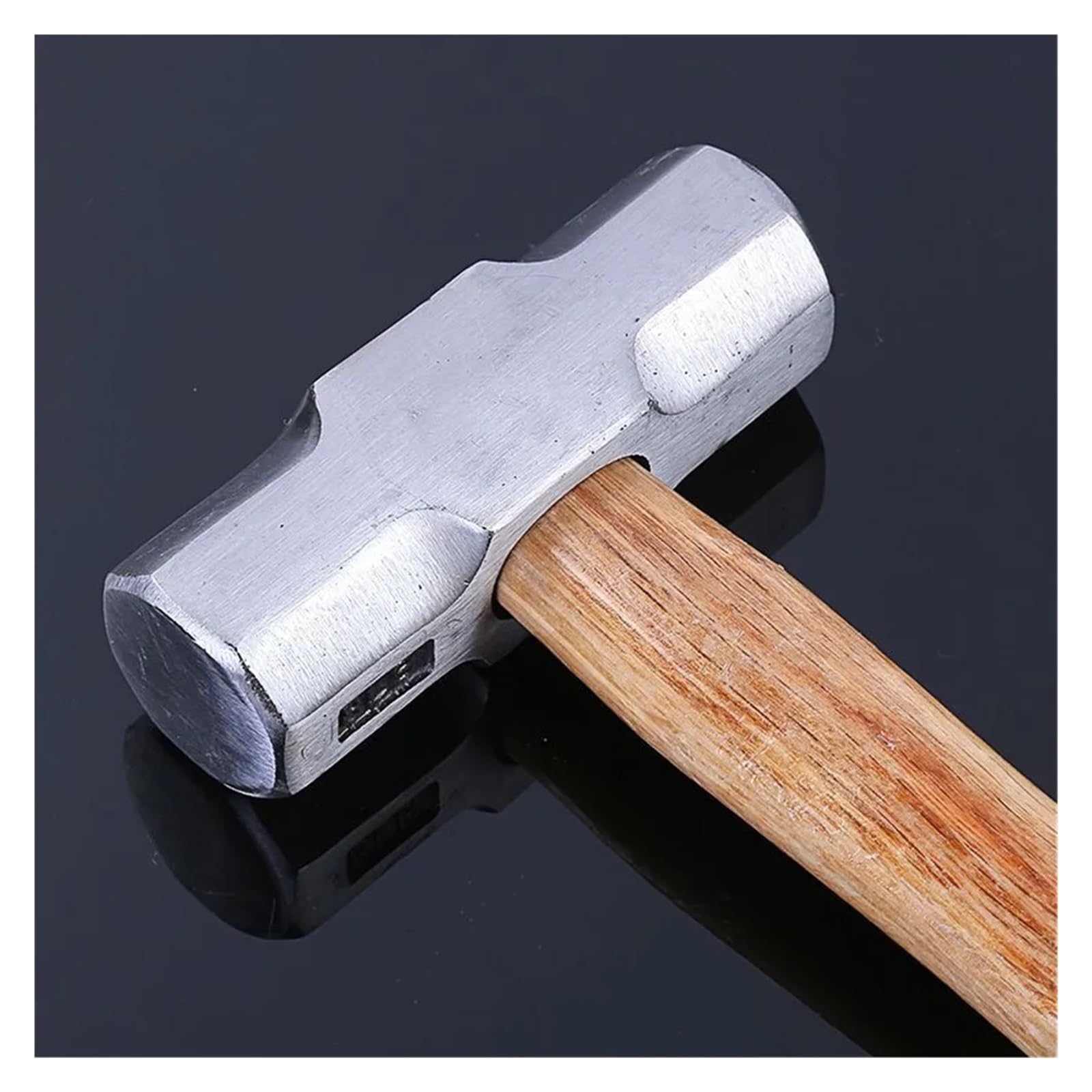 Marteau de forgeron à manche en bois robuste 1 pièce Marteau octogonal en acier forgé Tête carrée Gros marteau Marteau de maçonnerie 4LB 6LB 8LB fangzi(4p)