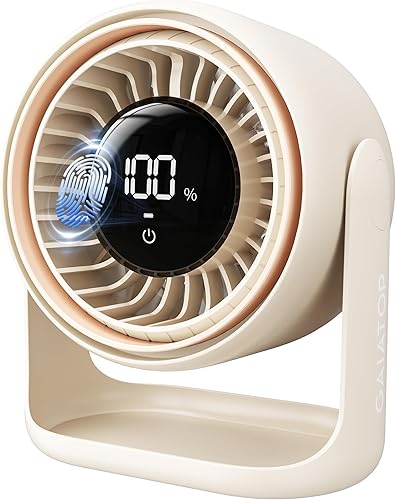 Miniatura 13 de Gaiatop Ventilador de Escritorio con Control Táctil, Batería de 4000 mAh, Ventilador de Dormitorio Ultra Silencioso de 5 Velocidades con Pantalla