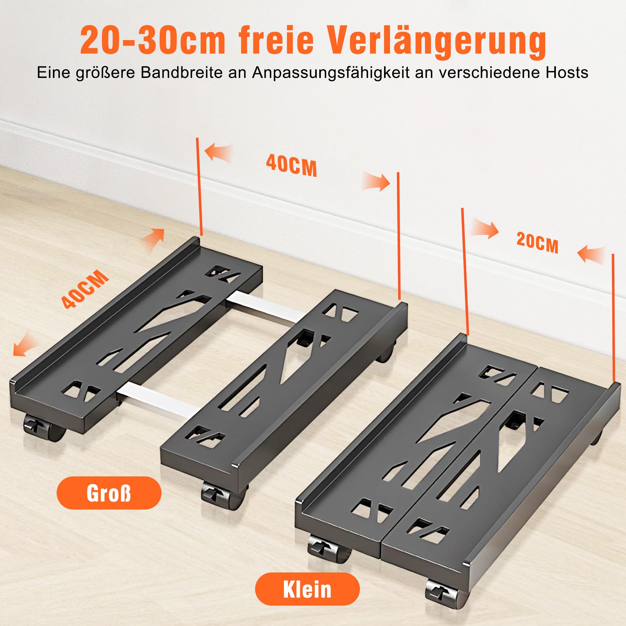 Supporto PC Fisso: Carrello Porta PC con Ruote Supporto per CPU Regolabile Supporto da Pavimento per CPU PC Computer Desktop Piante in Vaso - CPU Holder Cart
