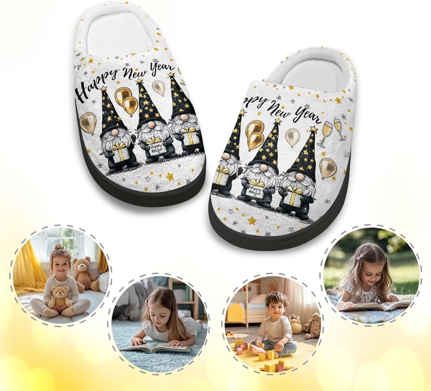 Slippers for Kids Anti-slip Plush Slippers Comfy House Slippers Warm House Shoes