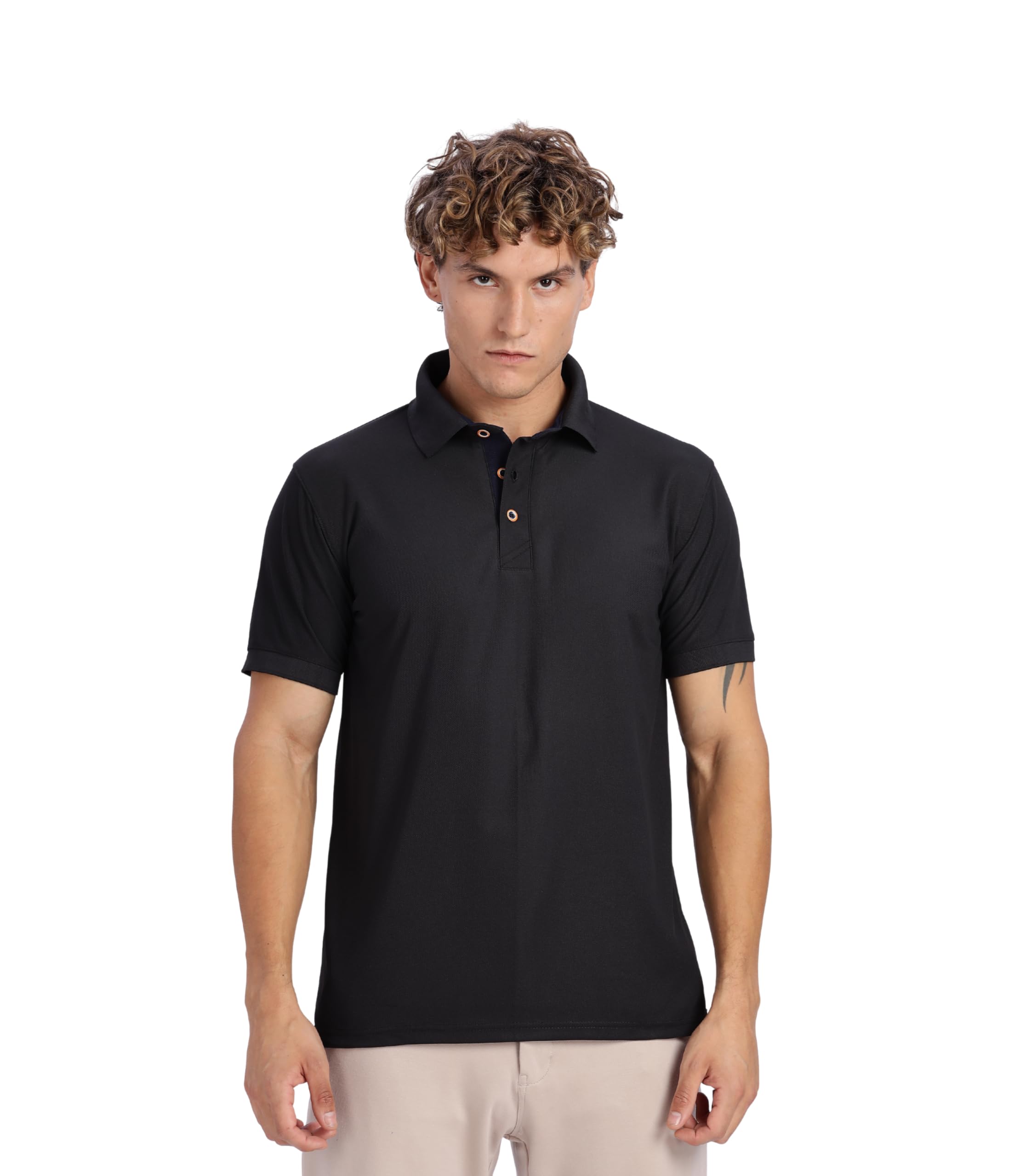 Men's Polo T-Shirt | Half Sleeve Collar T-Shirt for Men | Regular Fit Dry Fit Polyester | Solid Color Casual & Sports Polo Shirt | Gym Office Machine Washable-picture-23