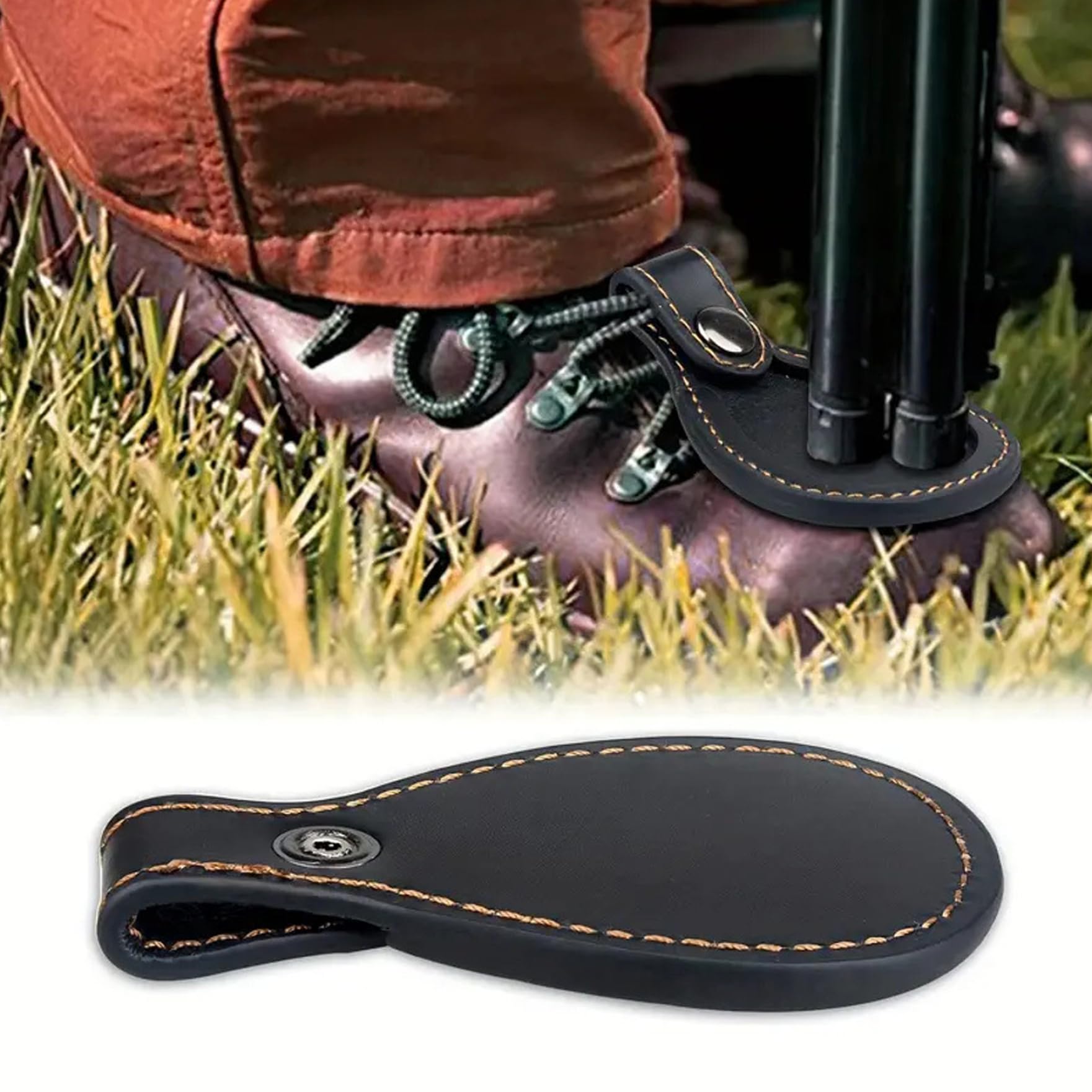 Fermamano per Fucile, Poggia tiro, Poggia Pistola Antiscivolo in Pelle PU 3x4 con Bottone a Pressione in Metallo, Accessori per Scarpe Rimovibili e Lavabili per Caccia e tiro all'aperto