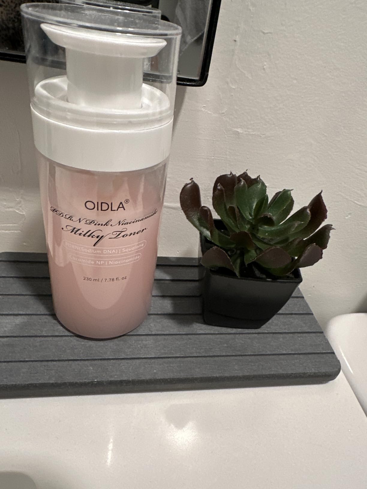 OIDLA PDRN Pink Niacinamide Milky Toner for Hydrating, Moisturizing, Soothing, Ceramide, Peptide, Glass Glow Skin, Equivalent Korean Skincare Toner for face | 230ml 7.78 fl. Oz