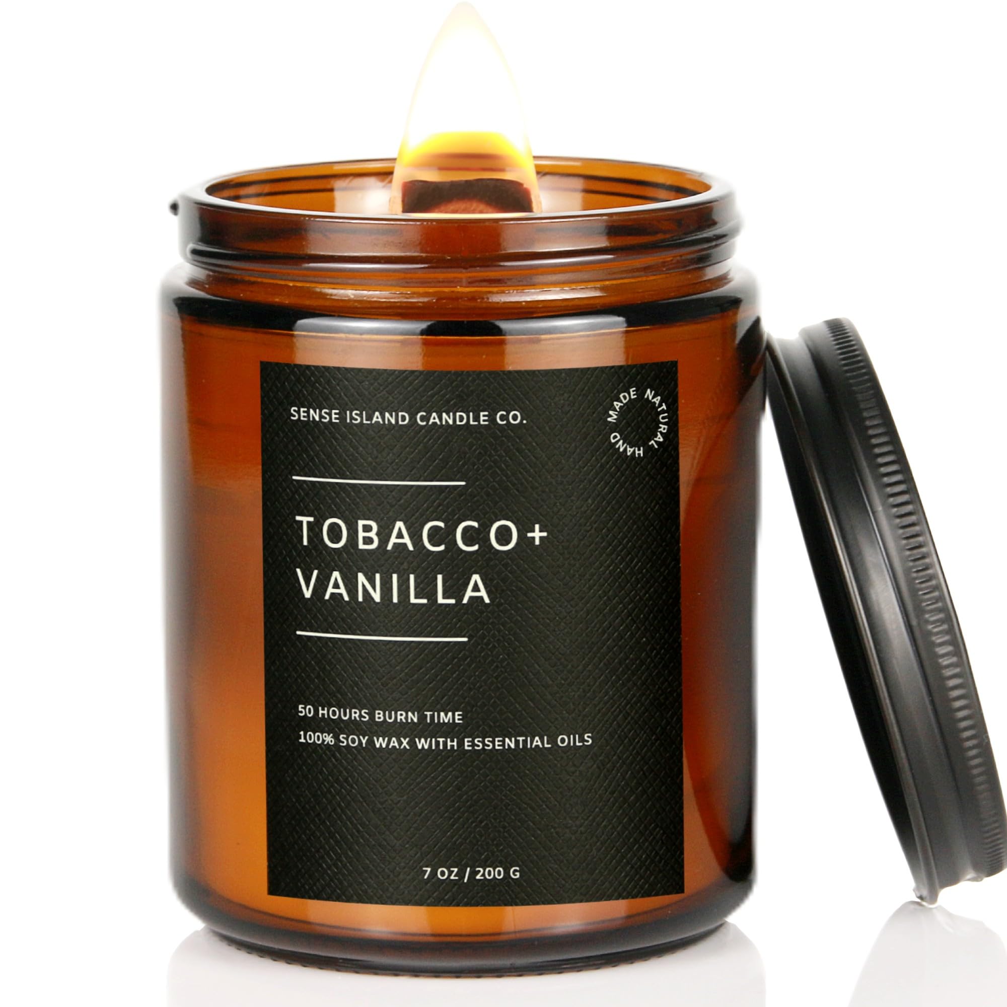 Amazon.com: Tobacco Vanilla Wood Wick Candle for Men – Strong Masculine  Scent, 100% Soy, 50-Hour Burn – Luxury Scented Candle with Crackling Wooden  Wick for Home, Office, Gifts : Health & Household