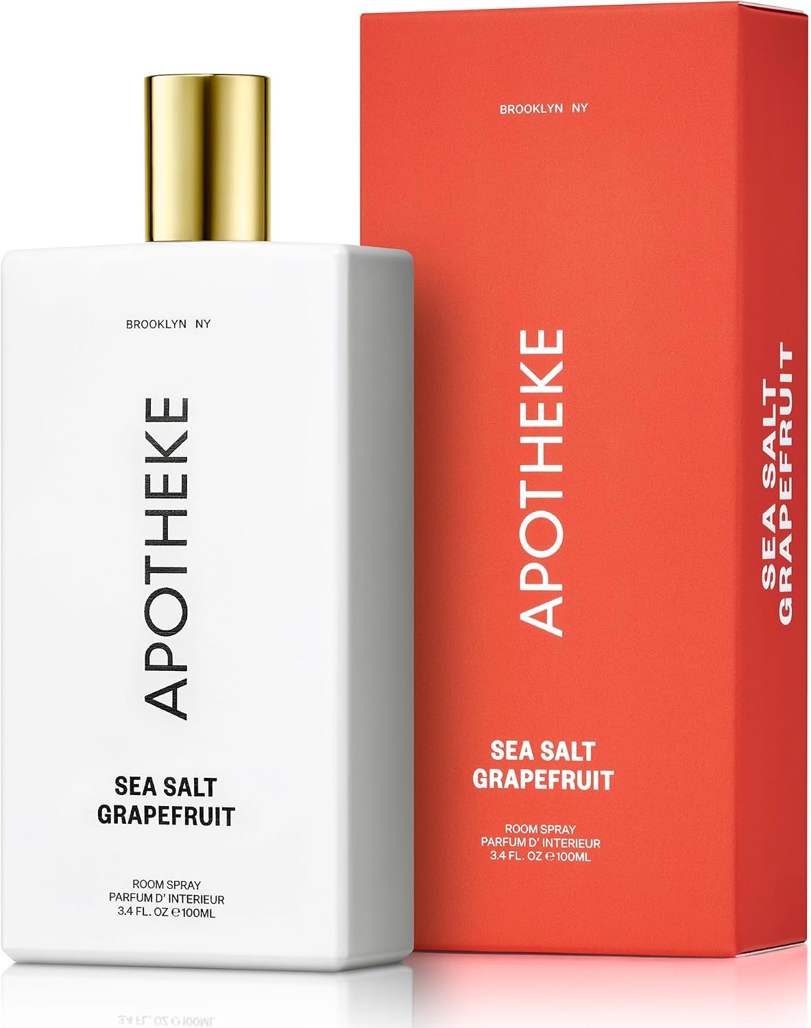 Apotheke Air Freshener Spray for Bathroom & Bedroom (Sea Salt Grapefruit) - Fragrant Room Spray with Essential Oil - Home Furniture Spray Deodorizer - Cotton Linen, Pillow, & Fabric Spray