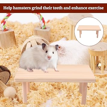Eophmi Hamster Platform 1 Pcs Hamster Cage Platform Niteangel Platforms Wooden Small Animals Stand Platforms Hamsters Cage Accessories for Hamsters, Gerbils, Chinchillas or Other Small Pets