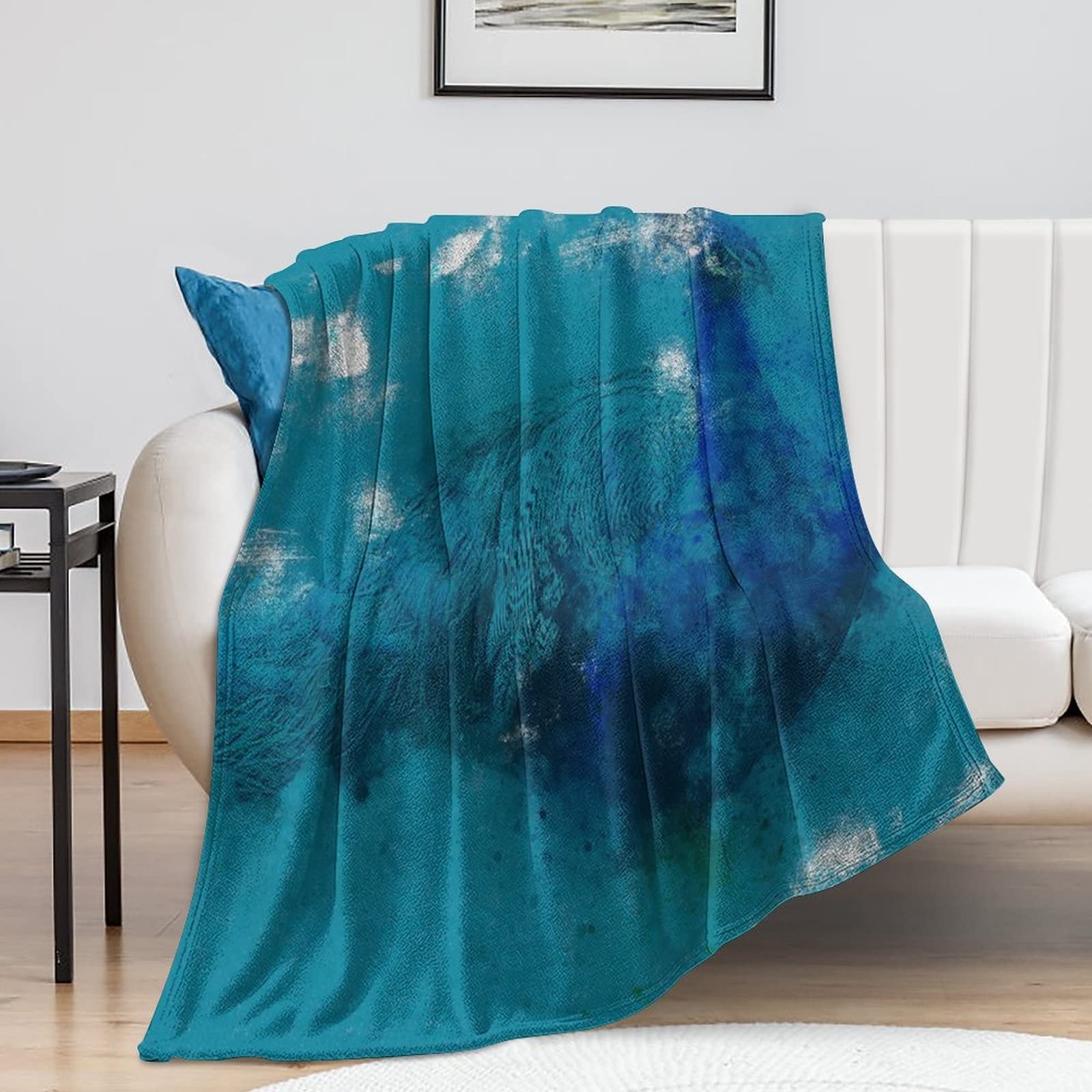 Couverture polaire anti-froid plumes d'oiseau grand plaid doux pour lit et canapé frileux