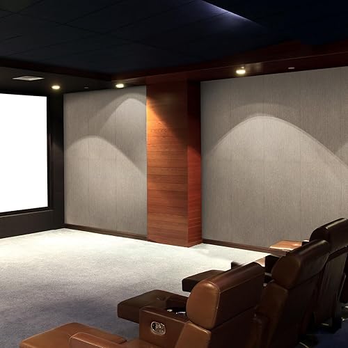 Miniatura 4 de UMIACOUSTICS- Paquete de 6 paneles acústicos decorativos, 48 x 24 x 0.4 pulgadas, absorción de sonido, cancelación de ruido, ranura equidistante,