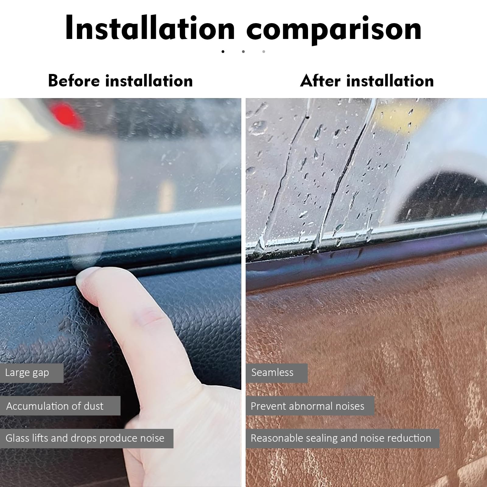 Bande D'étanchéIté Pour Vitres De Voiture Joint De Fenêtre De Voiture En Caoutchouc For Joint De Fenêtre Latérale De Voiture, Isolation Phonique