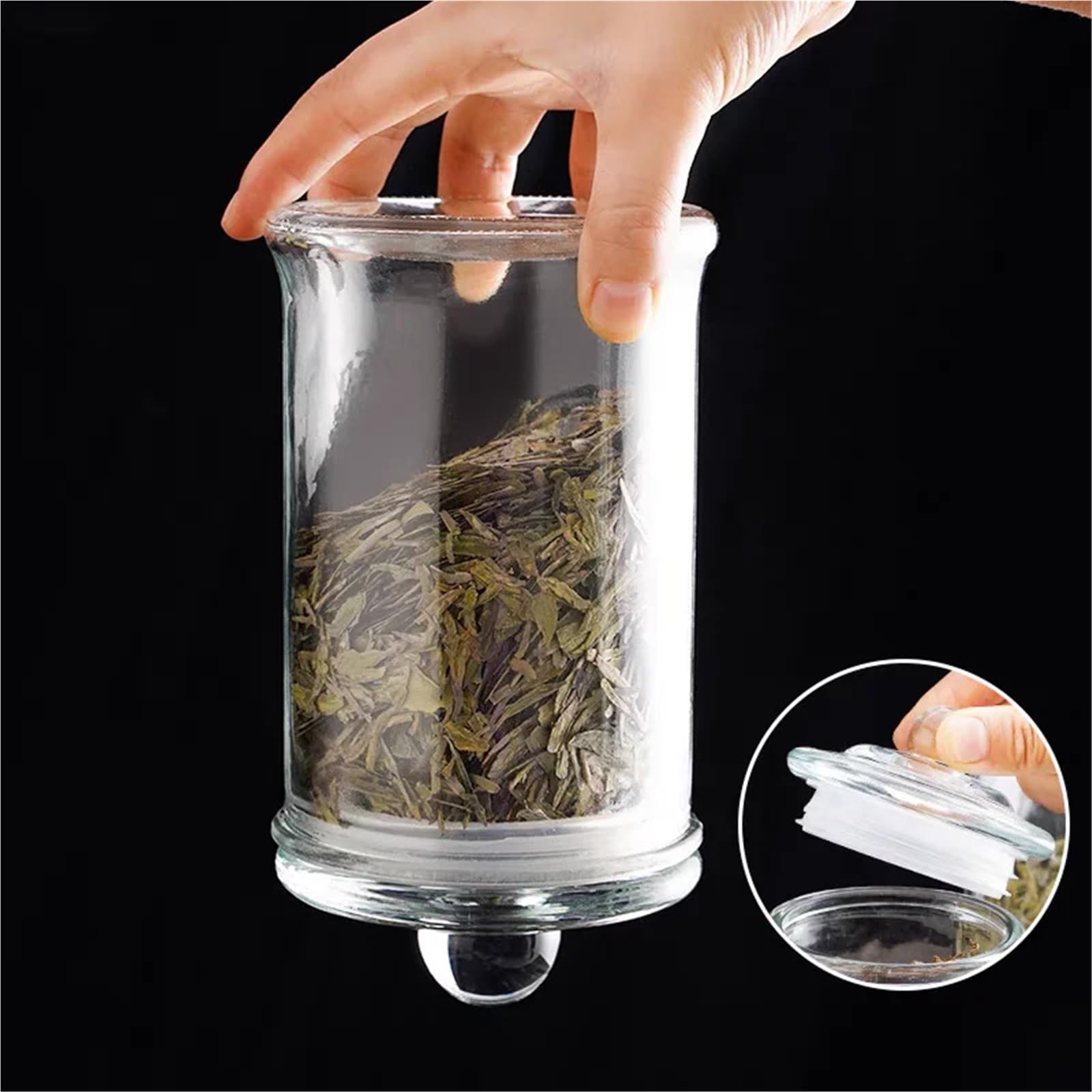 Tarro de almacenamiento para cocina, Frasco de vidrio transparente con tapa for dulces, galletas, frutos secos, té, varios tamaños, 1 Uds(750ml)