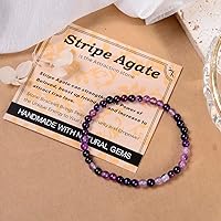 Vista 258 de MASSIVE BEADS Pulsera elástica de yoga hecha a mano con piedra natural, cristal curativo, energía, regalos para adultos unisex de 0.157 in, 0.236