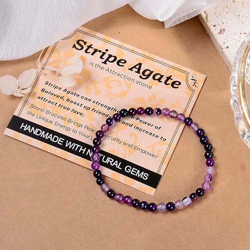 Vista 258 de MASSIVE BEADS Pulsera elástica de yoga hecha a mano con piedra natural, cristal curativo, energía, regalos para adultos unisex de 0.157 in, 0.236