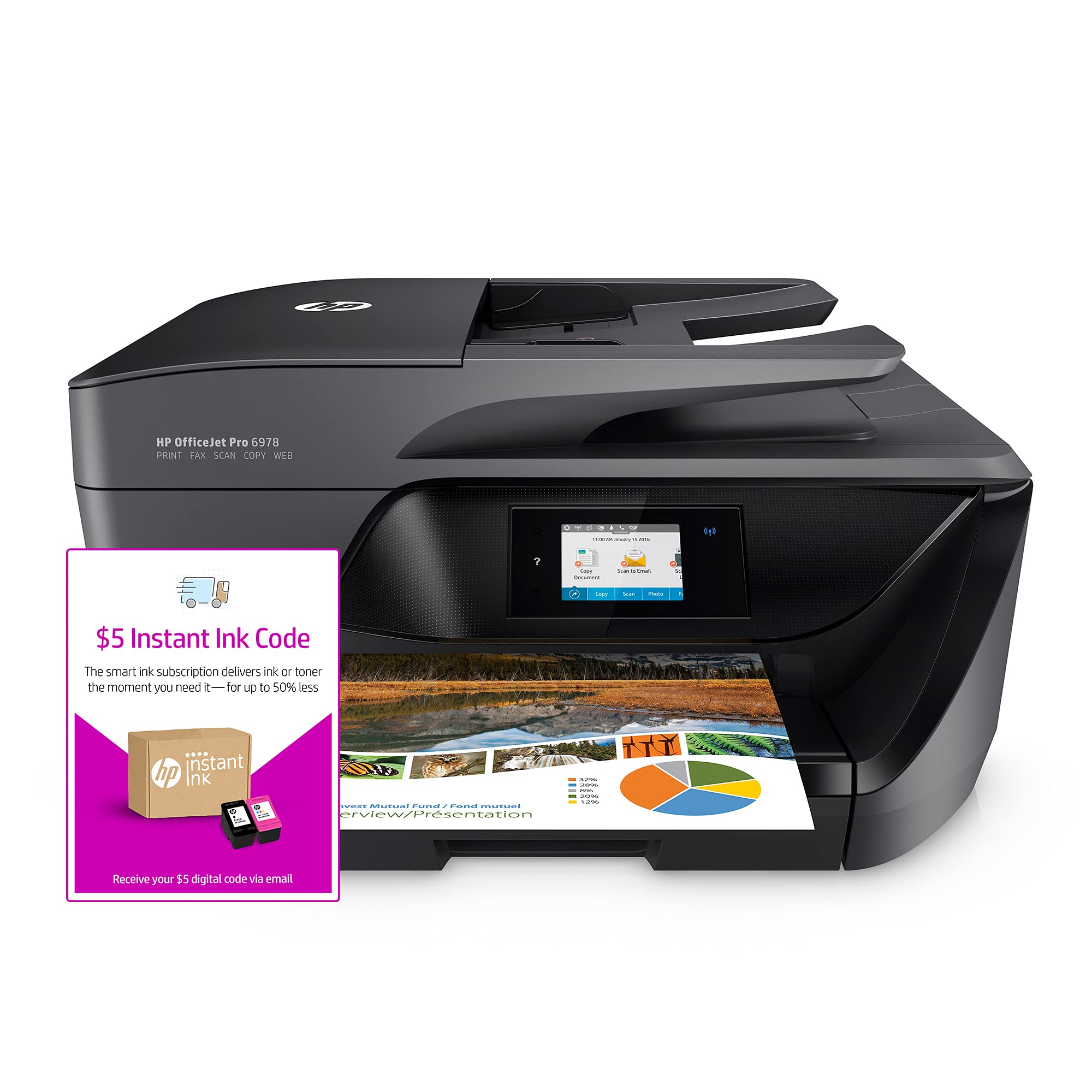 Amazon.com: HP OfficeJet Pro 6978 All-in-One Wireless Printer and Instant  Ink $5 Prepaid Code : Electronics