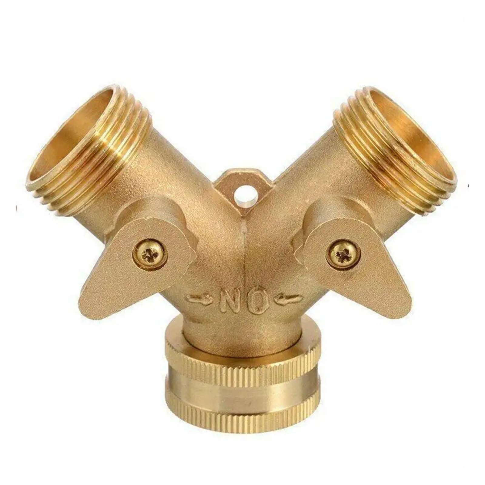 2 pz Attrezzi da Giardino Connettore in Rame 3/4 Tubo Acqua Y-Tee Rubinetto Splitter di Controllo Regolabile Flusso per Tubo Flessibile