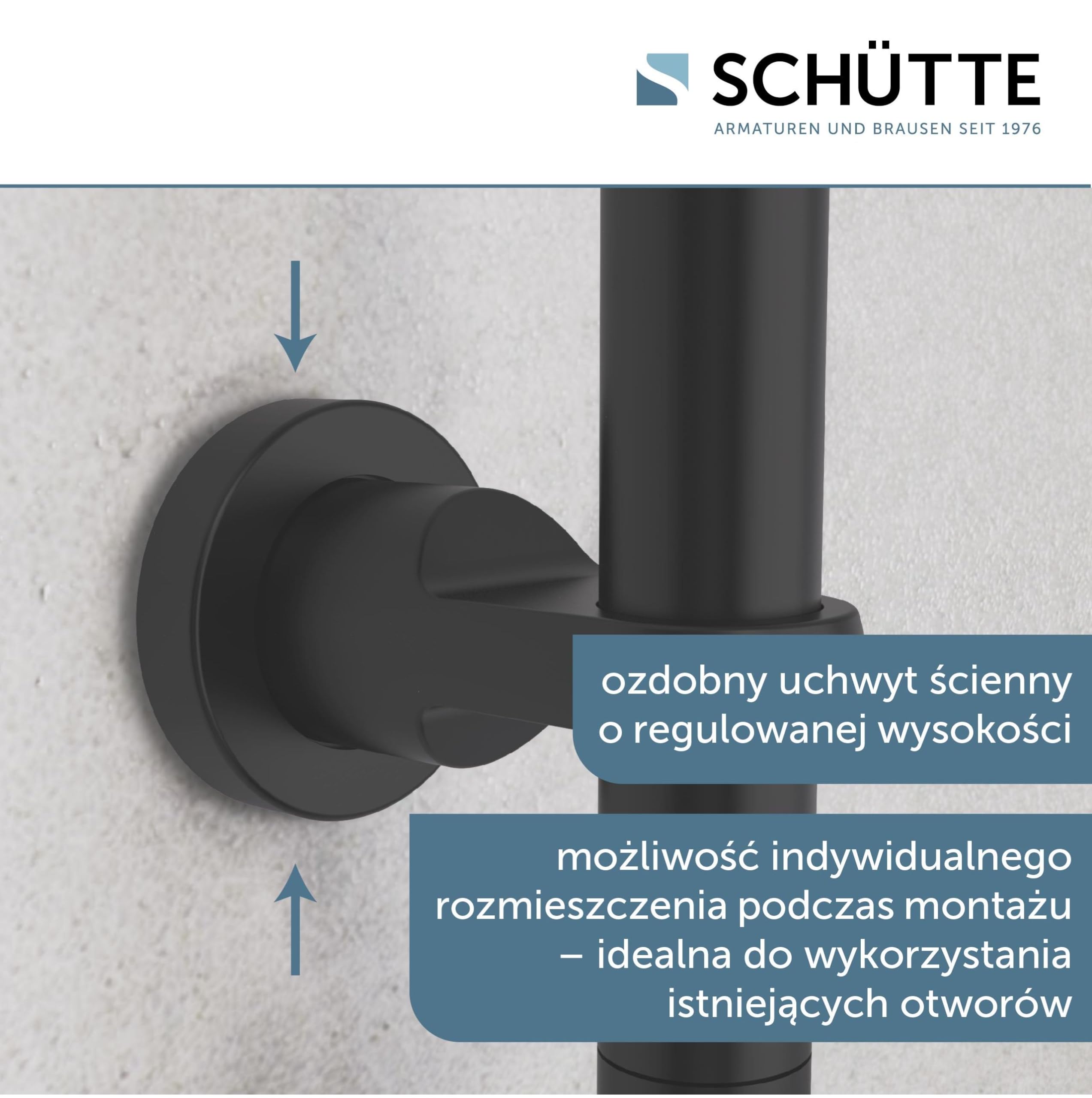 Schütte Zestaw prysznicowy MALLORCA kolumna prysznicowa z dużą deszczownicą, słuchawka prysznicowa z 3 rodzajami strumienia, system prysznicowy bez armatury, czarny matowy