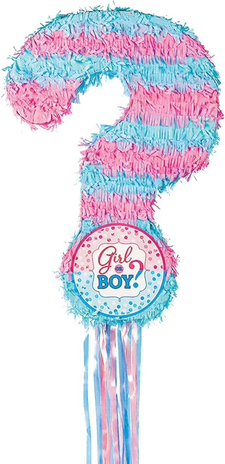 amscan P33535 Gender Reveal Party Pull String Pinata