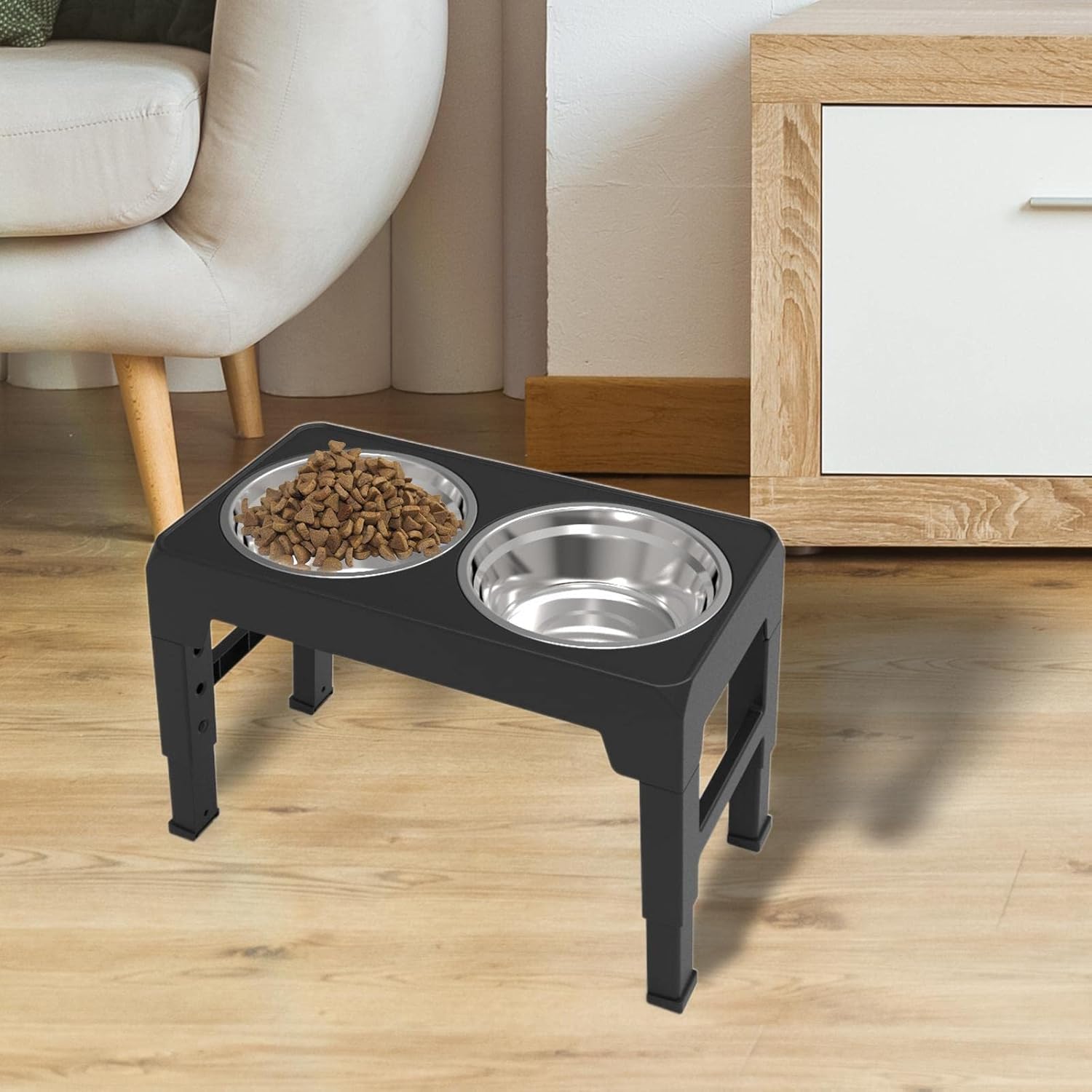 高められた犬用ボウル 上げられたペットボウル スタンドフィーダー 小型中型大型犬用給餌ボウル