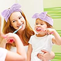 Vista 7 de WHAVEL - Paquete de 6 diademas de microfibra púrpura para spa, diademas con moño para lavar la cara, set de diademas faciales, diademas suaves