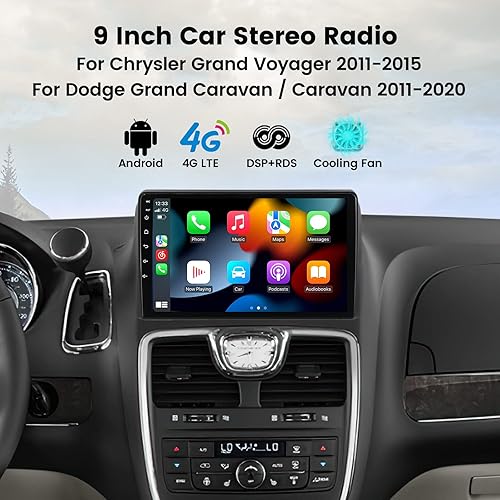 Miniatura 2 de Radio de coche Android 12 estéreo para Dodge Grand Caravan 2011-2020, Biorunn de 9 pulgadas, Octa Core Inalámbrico Inalámbrico Integrado Car-Play