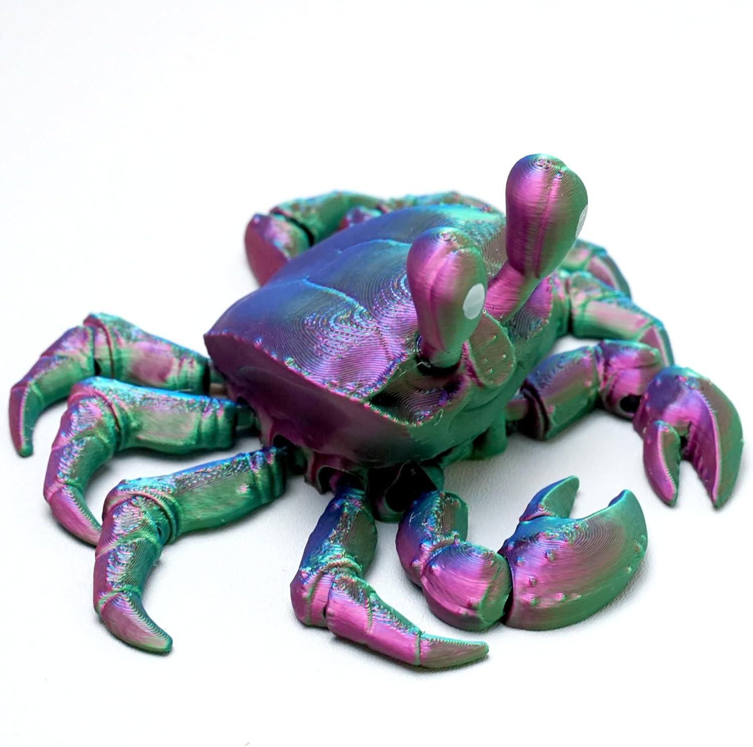 3D Printed Crab Model,Flexible Realistic Articulated Animal Fidget Toys,Mystery Figurines Gifts for Easter,Executive Desk Funny Décor and Festival Collectible,Easter Basket Stuffers (RGB)