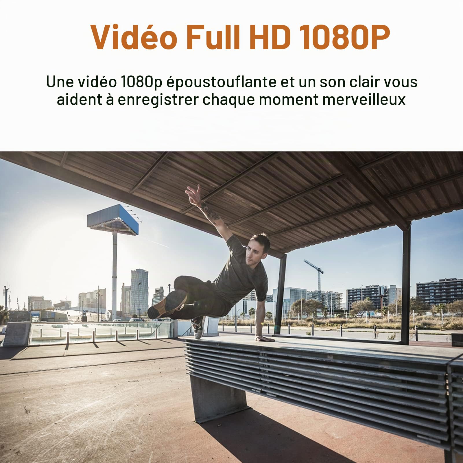 Tonysa Lunettes de soleil intelligentes, écouteurs avec appareil photo, verres polarisés 1080p, mains libres, connectées à l'ordinateur, fonction OTG, pour la conduite et les voyages
